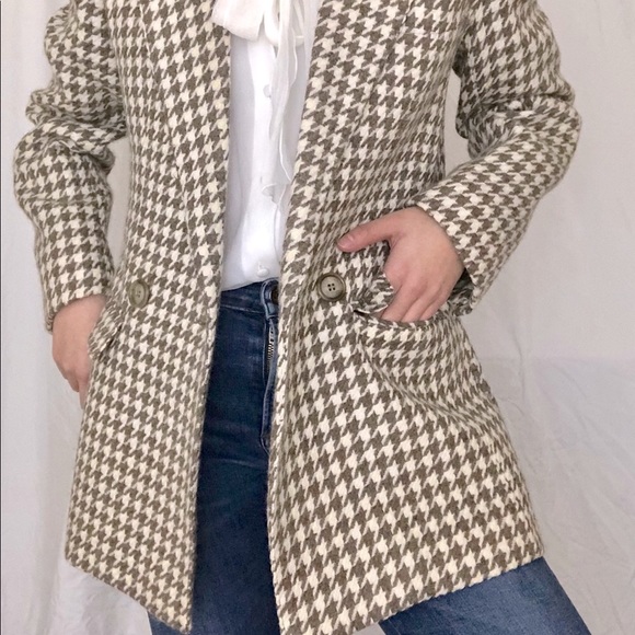 Vintage 70s French Label Gaston Jaunet Plaid Wool Blazer Size34 - Picture 5 of 6